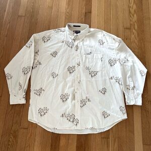 Vintage Ralph Lauren Chaps Shirt Horses Equestrian Western Theme XXL Button Down